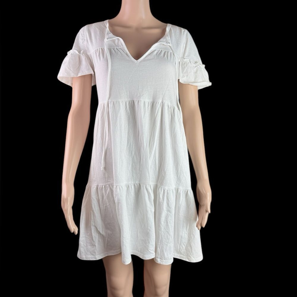 J. Crew White Flowey Dress